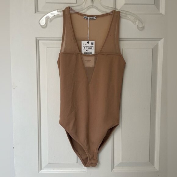 NWT ZARA Combination Tulle Bodysuit S - Picture 4 of 15